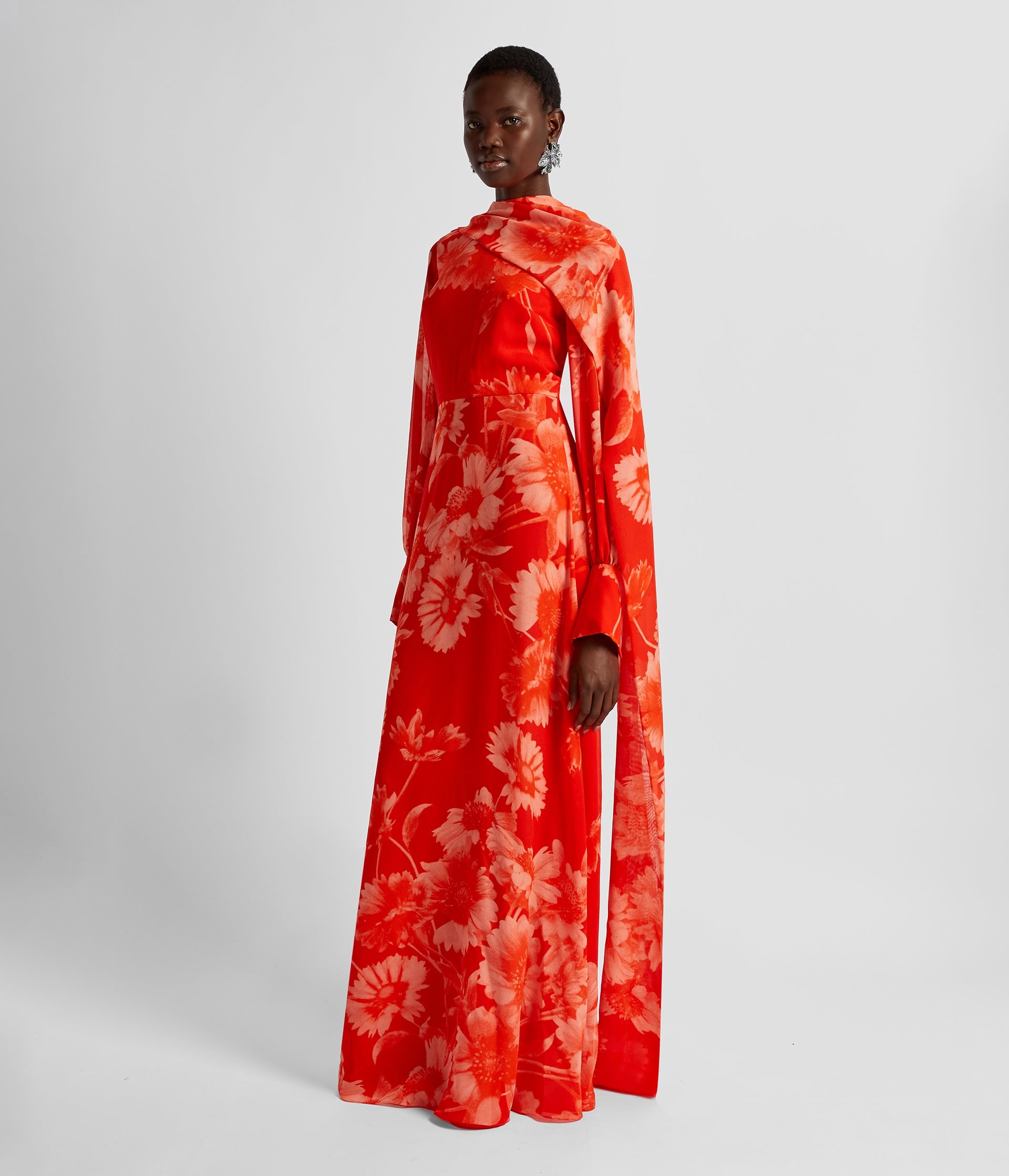 LONG SLEEVE DRAPE GOWN - 4