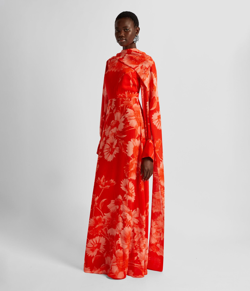 LONG SLEEVE DRAPE GOWN 4
