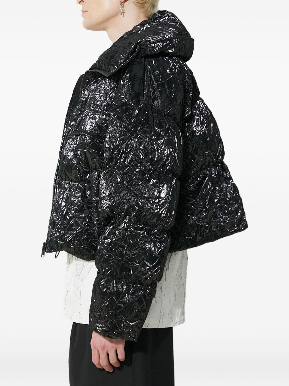 wrinkle-effect padded jacket - 3