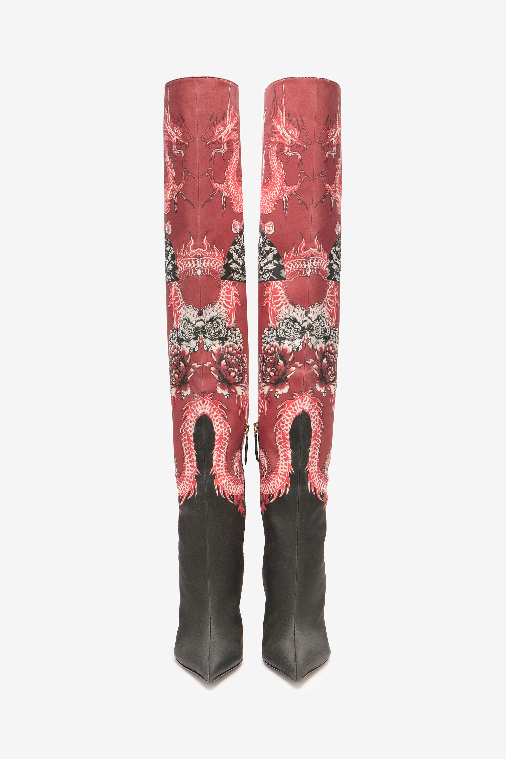 Knee-High Boots With Dragon Print - 6