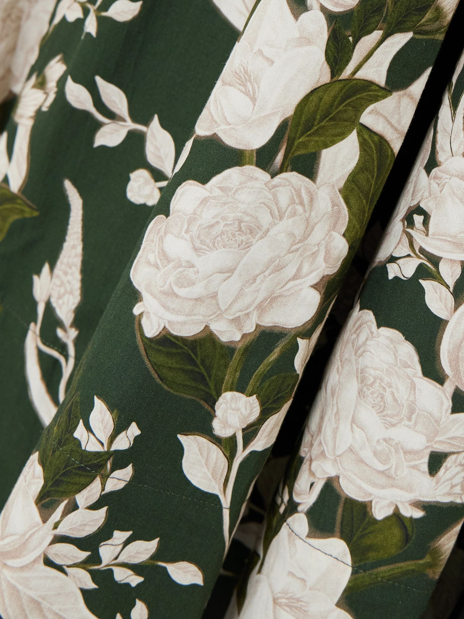 Pistilo Gardenia picot-trimmed floral-print cotton-poplin midi dress Green - 4