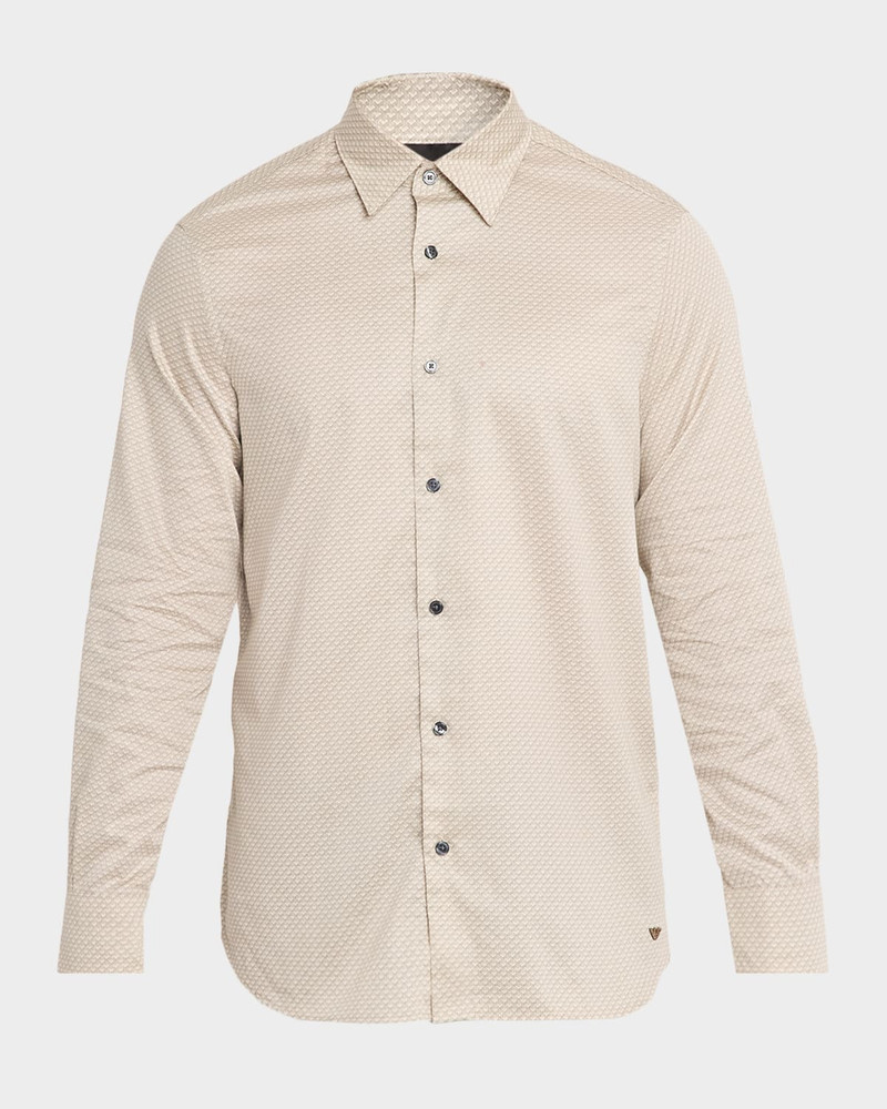 Men's Cotton Stretch Micro-Abstract Sport Shirt 1