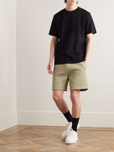 AMI Paris Straight-Leg Logo-Embossed Cotton-Blend Jersey Drawstring Shorts outlook