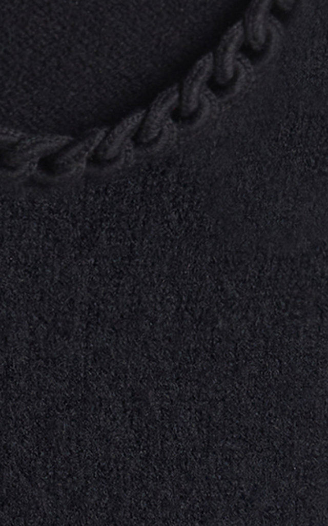 Chain-Detailed Wool Knit Mini Dress black - 5