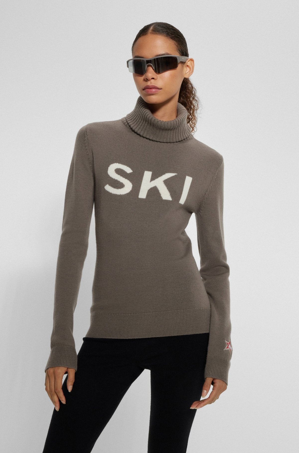 BOSS X PERFECT MOMENT SLOGAN SWEATER IN VIRGIN WOOL - 2