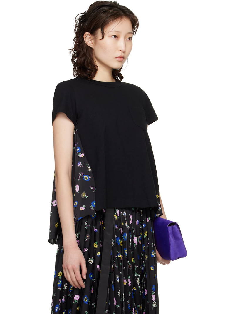 Black Floral Print T-shirt 2