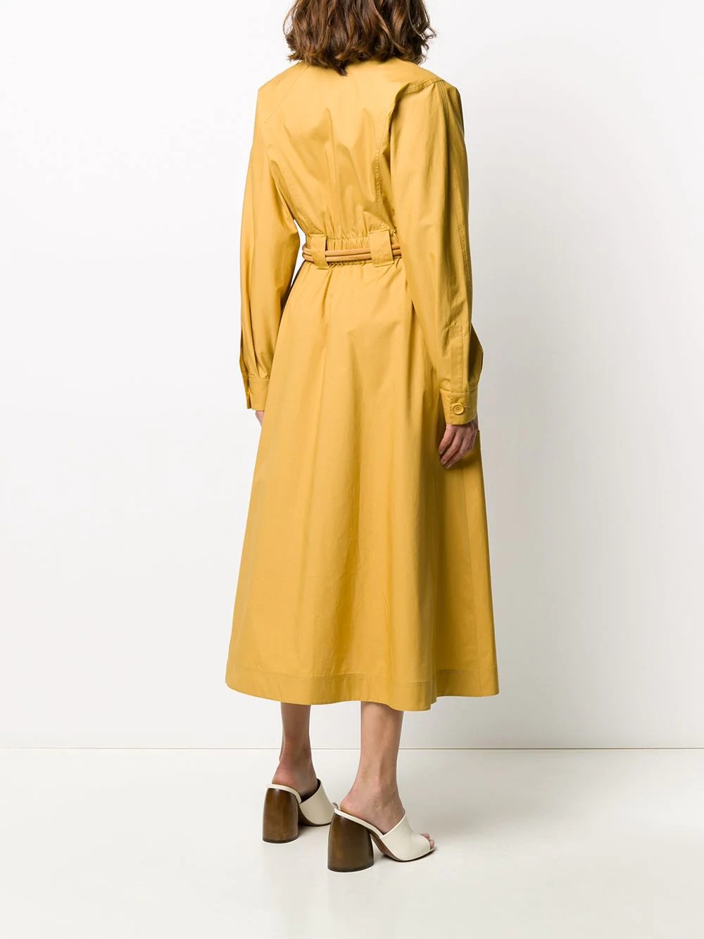 belted midi shirt dress - 4