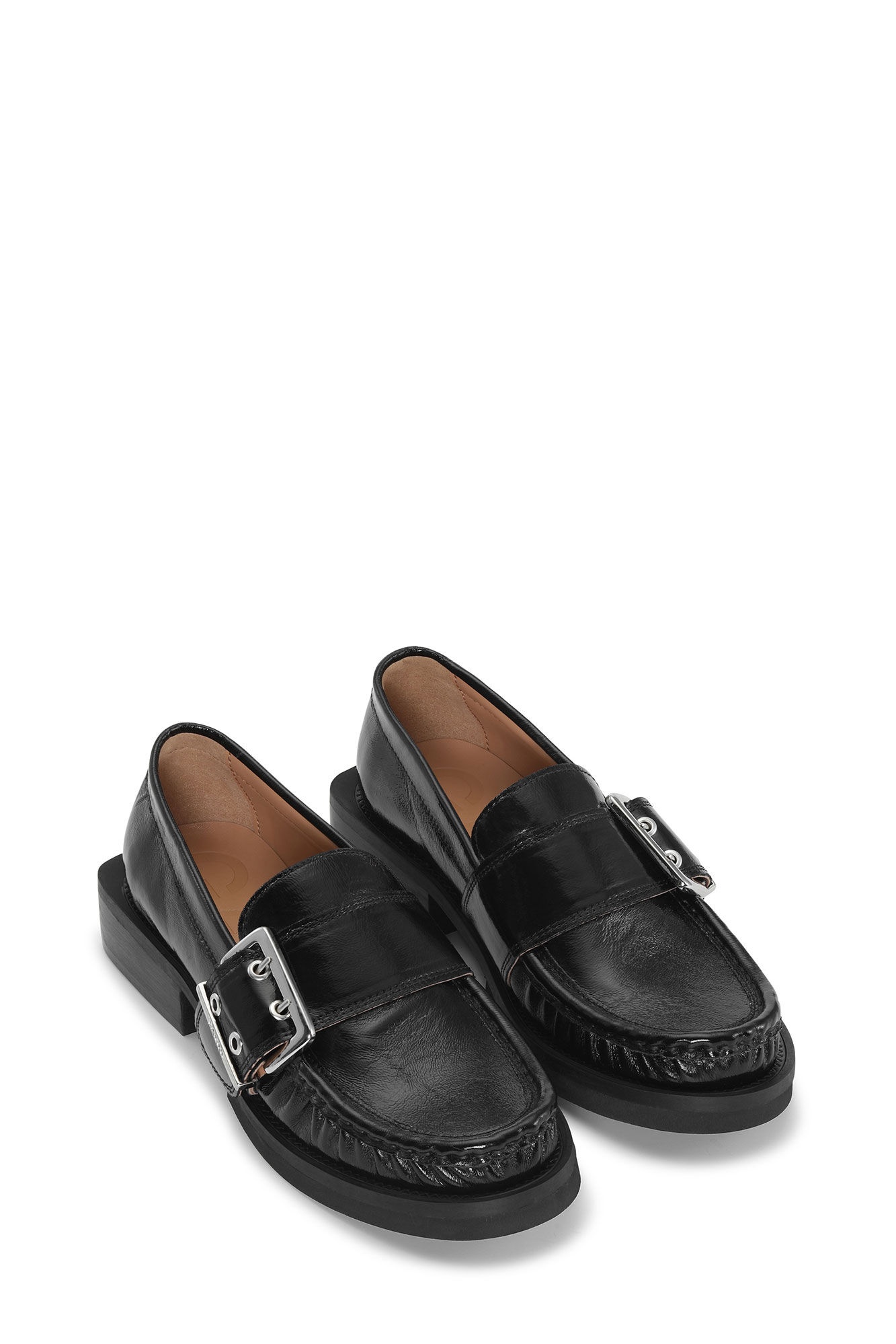 BLACK FEMININE BUCKLE LOAFERS - 2