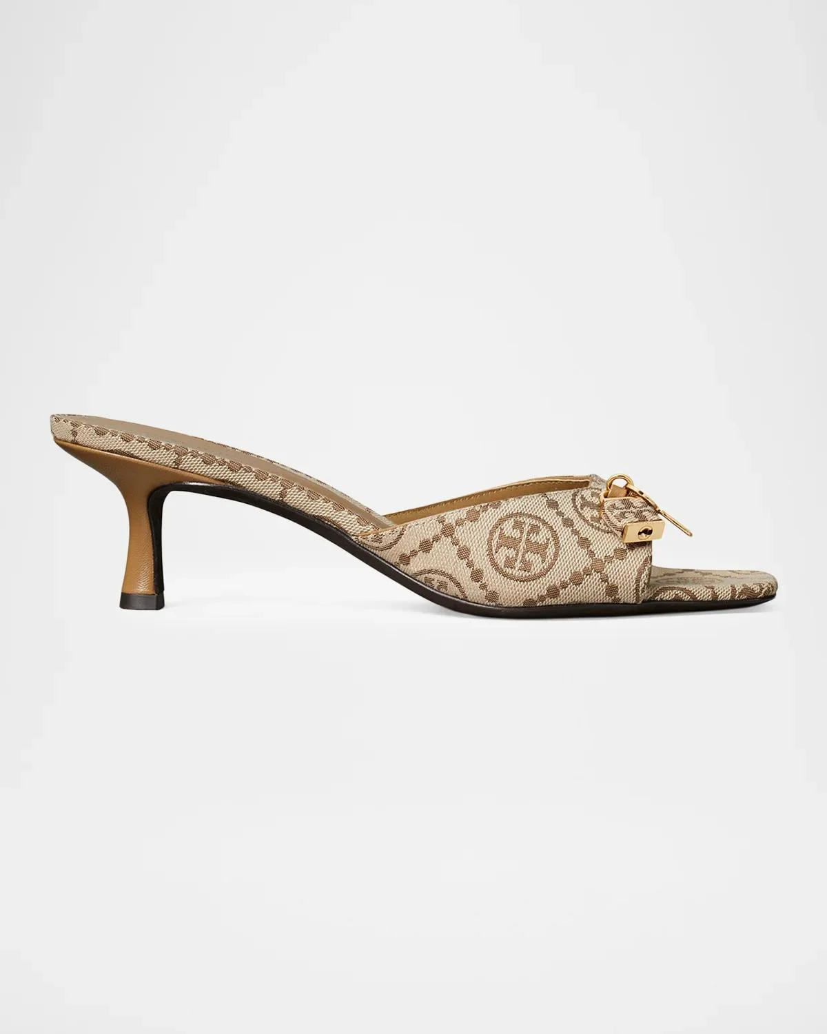 55mm T Monogram Canvas Lock Mule Sandals - 1
