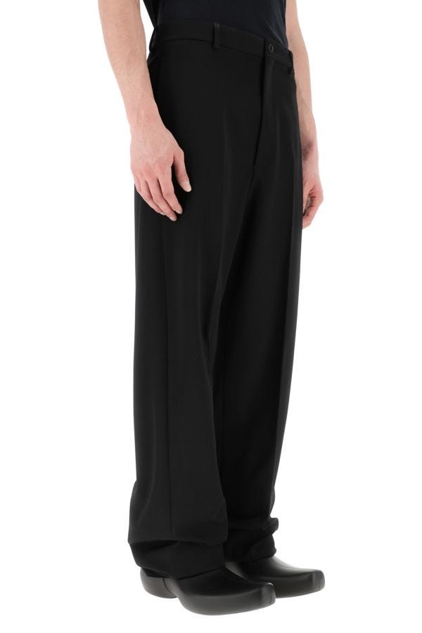 Balenciaga Man Black Twill Wide-Leg Pant - 3