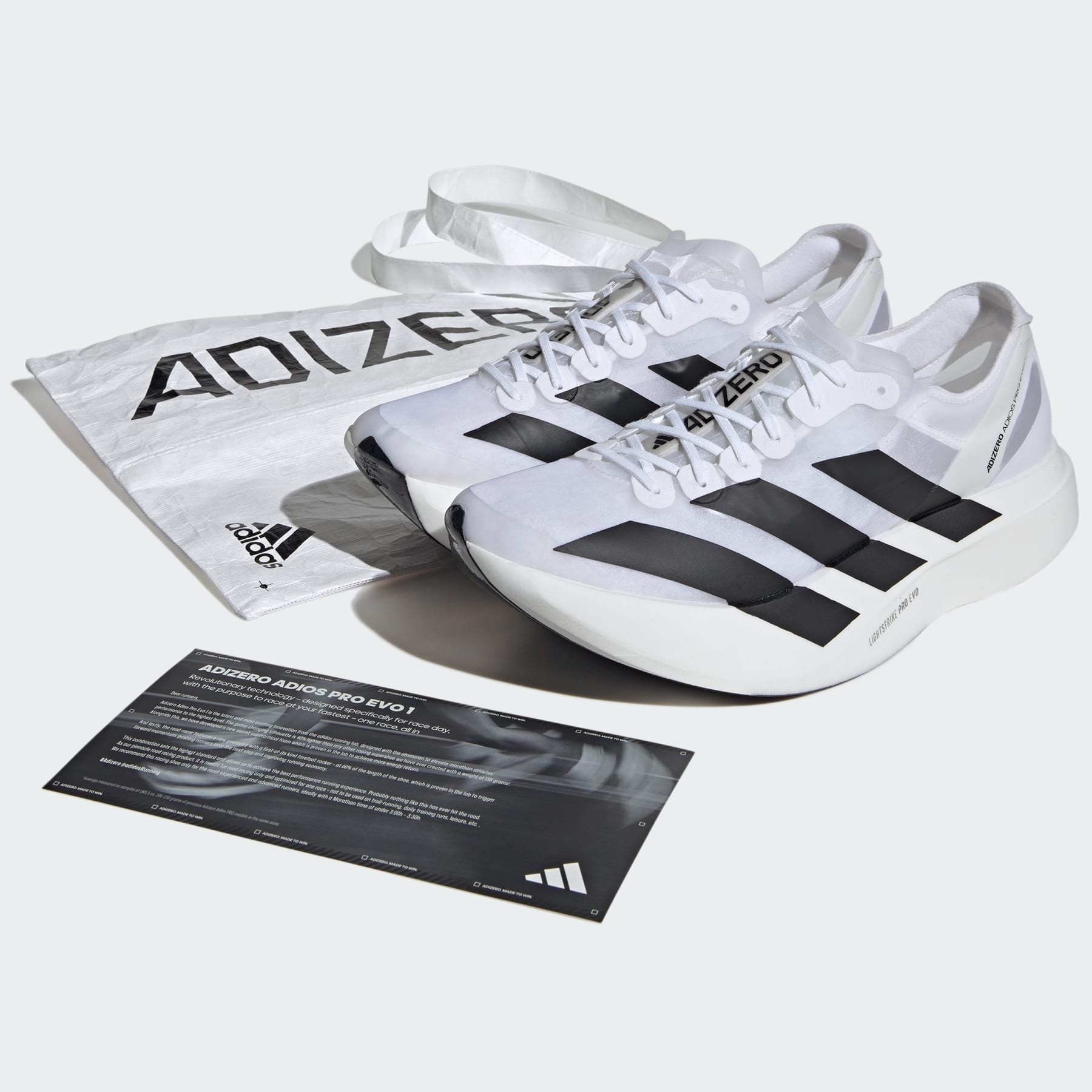 ★ Adidas Adizero Adios Pro EVO 1 White Black Adizero Adios Pro Evo 1 Running Shoe - White/Black - Regular