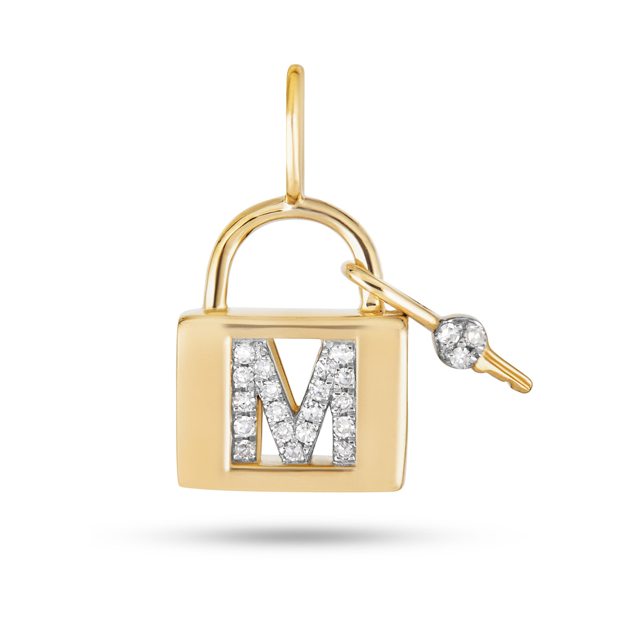 Love Lock Diamond Initial Charm - 17