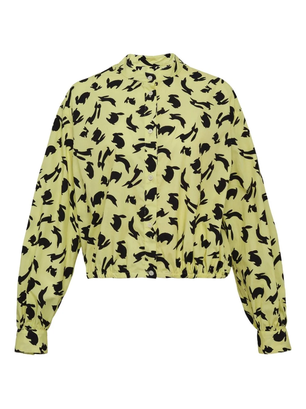 rabbit-print button-up blouse - 1