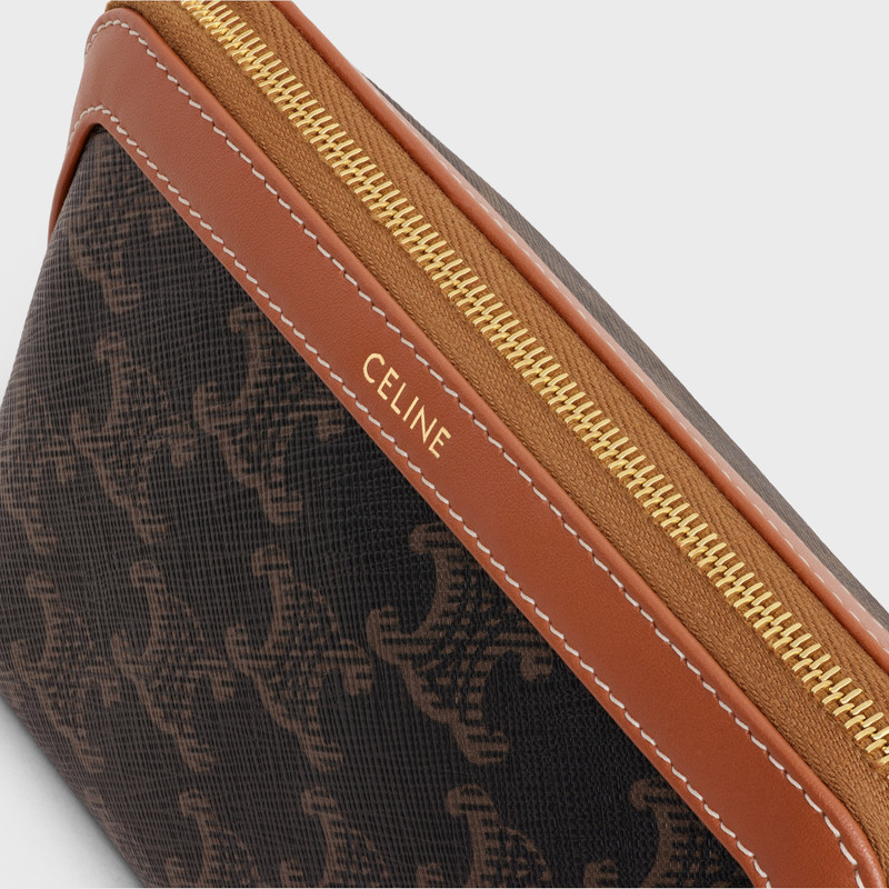 COSMETIC LIPSTICK POUCH IN TRIOMPHE CANVAS AND CALFSKIN 4