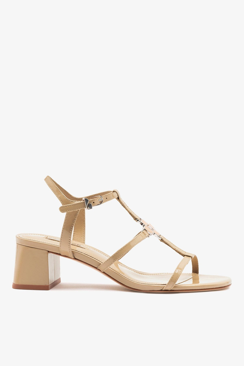 Hana Block Sandal Sand Patent Leather 1