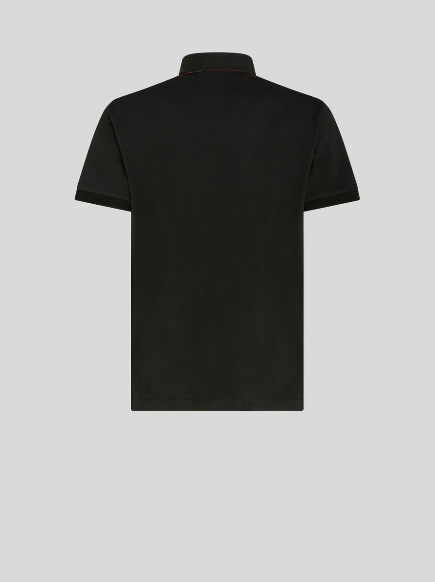 POLO SHIRT WITH LOGO AND PAISLEY UNDERCOLLAR - 5