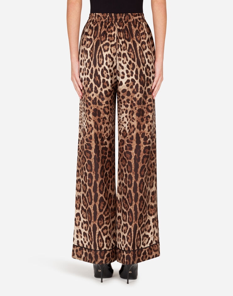 Leopard-print satin pajama pants - 2