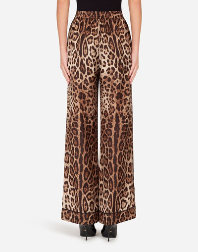 Dolce & Gabbana Leopard-print satin pajama pants outlook