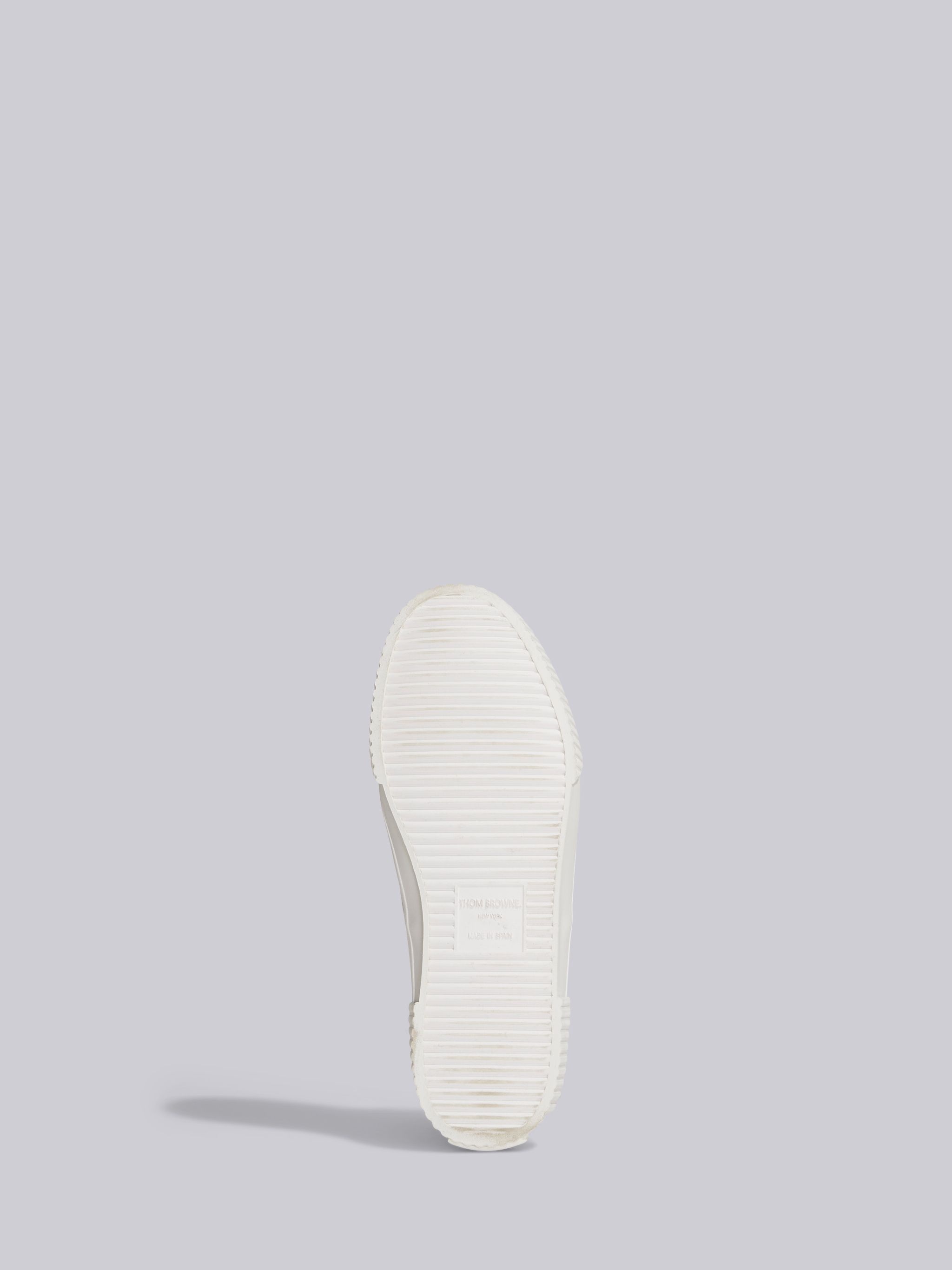 White Canvas Mid Top Heritage Trainer - 5