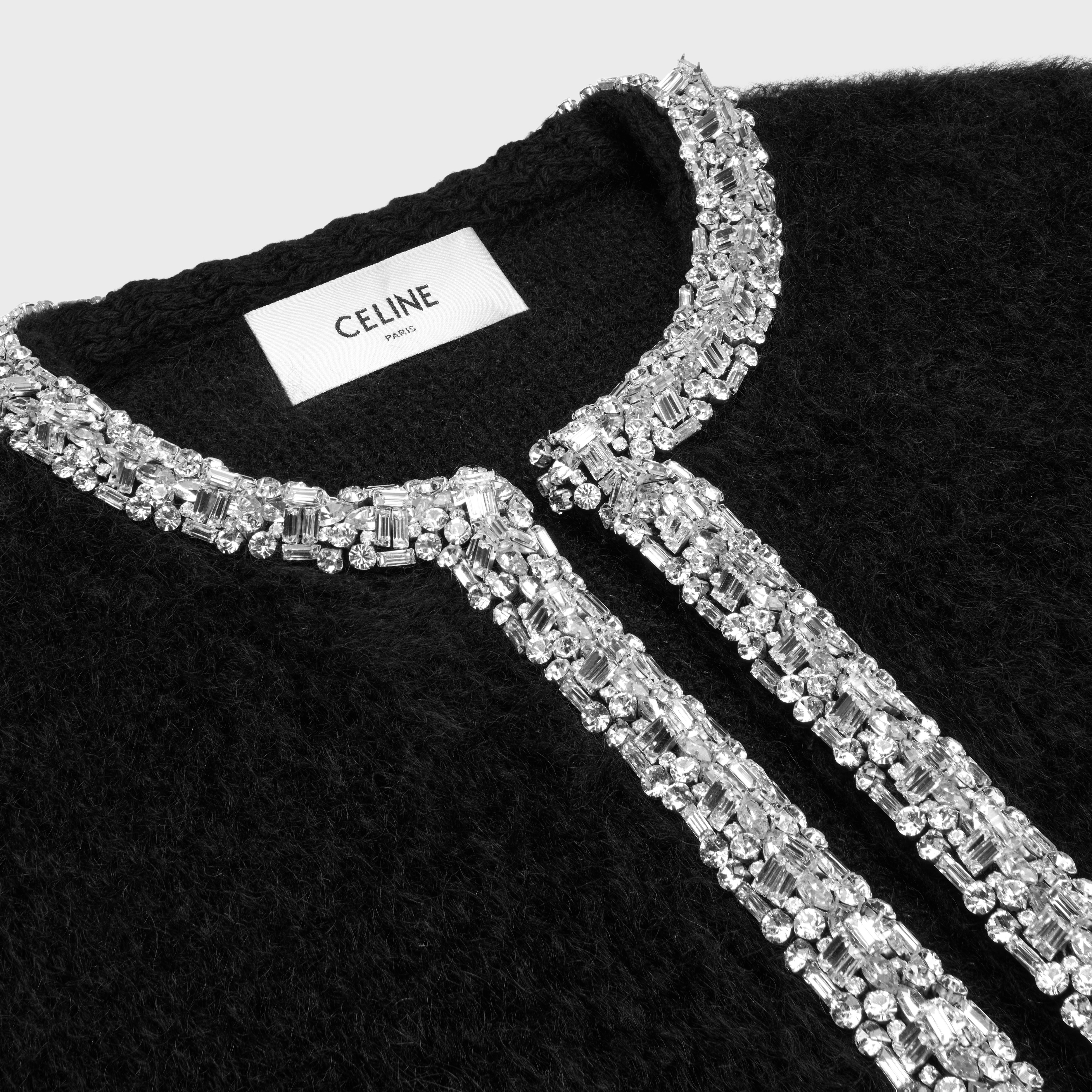 embroidered cardigan in brushed mohair - 3