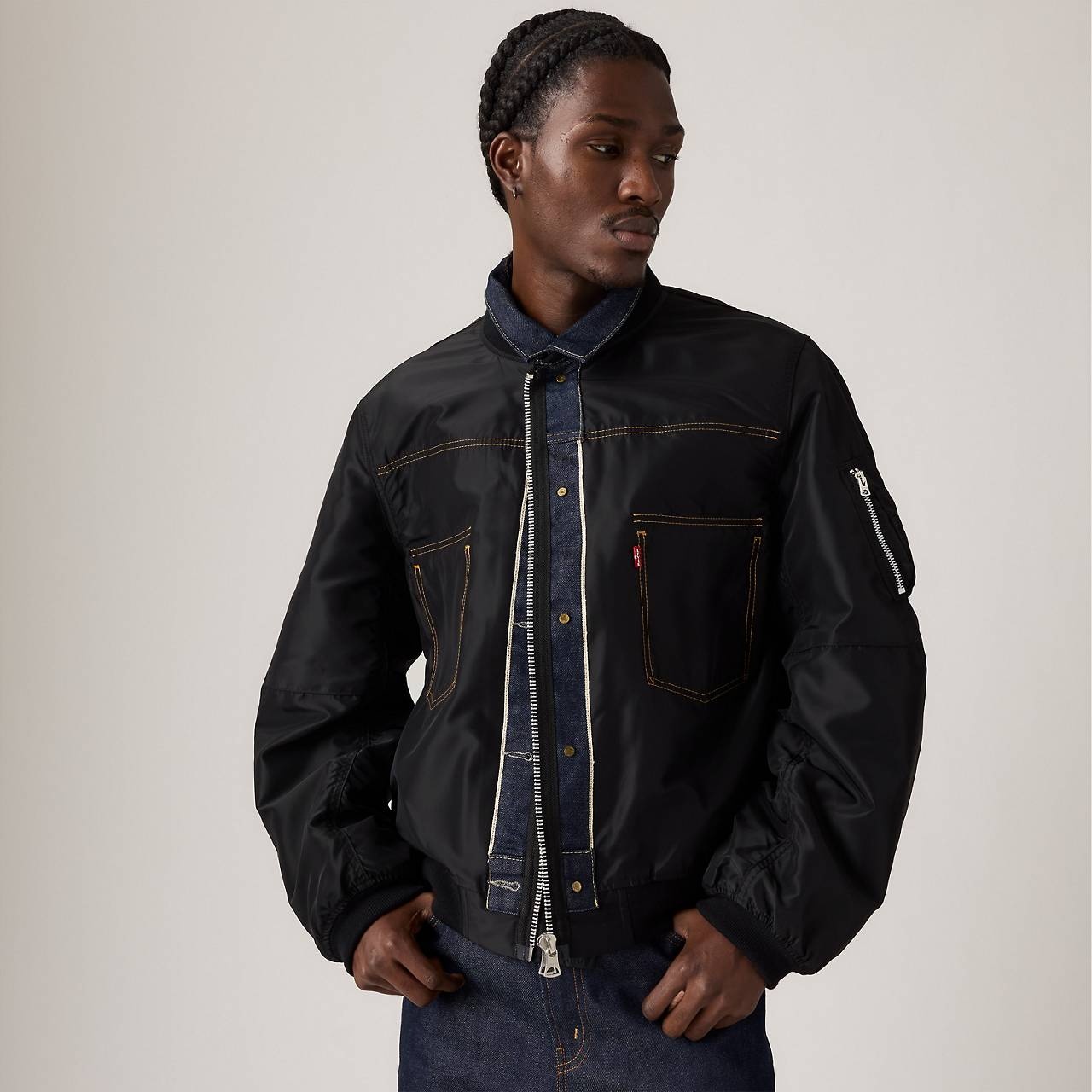 LEVI’S® X SACAI MEN’S DENIM X NYLON TWILL REVERSIBLE BLOUSON - 3
