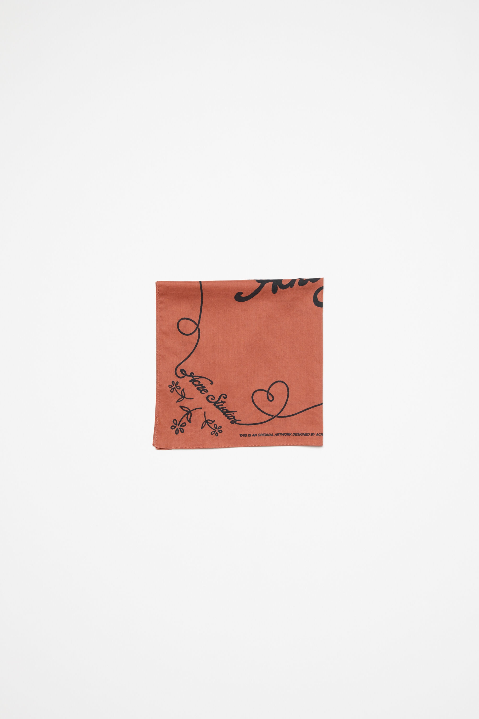 Light print scarf - Rust red/Black - 1
