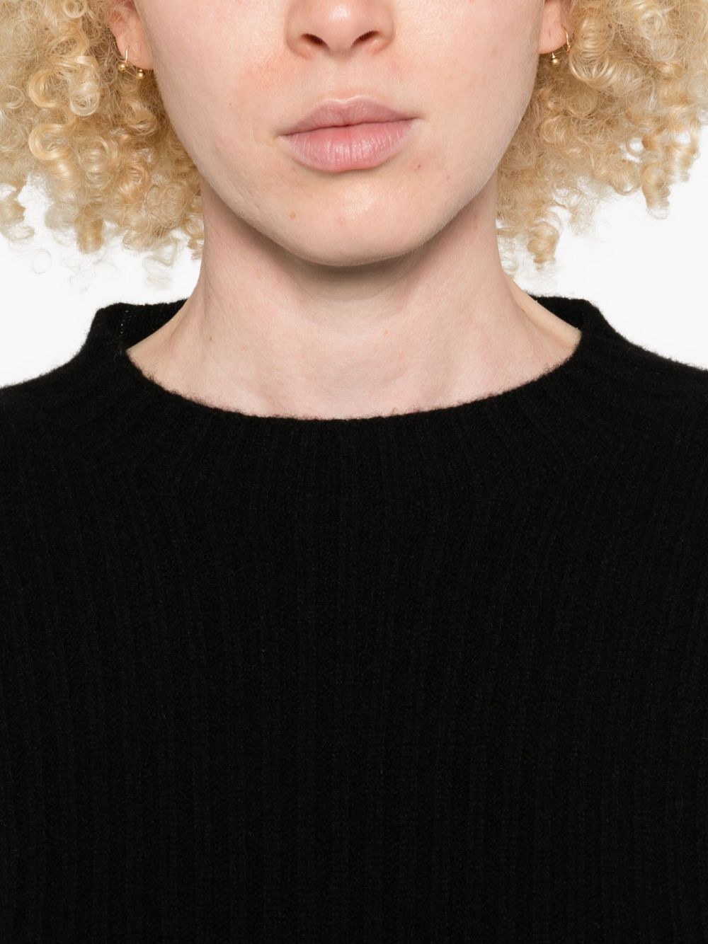 ribbed frayed-edge jumper - 5