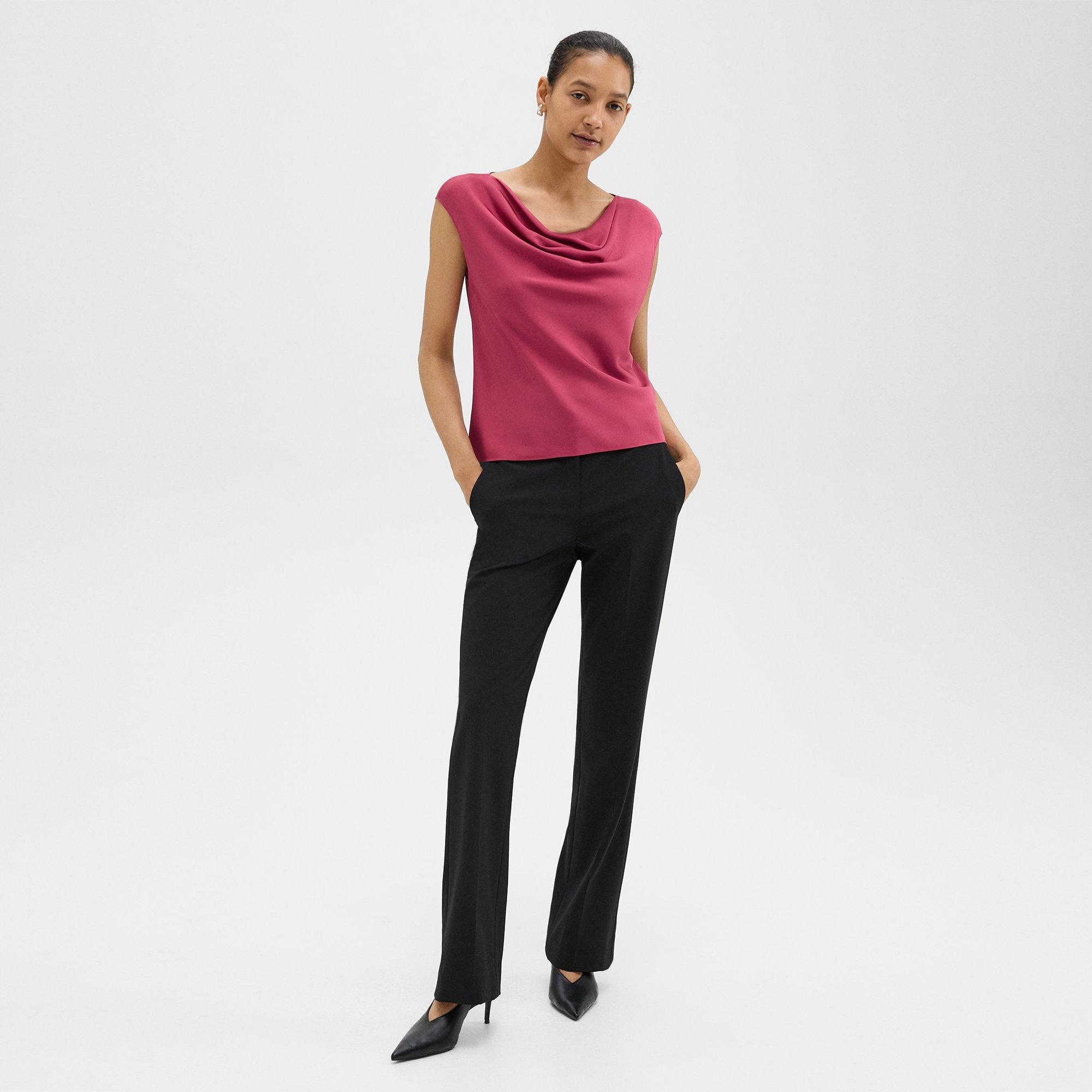 Cowl Neck Top in Silk Georgette - 6