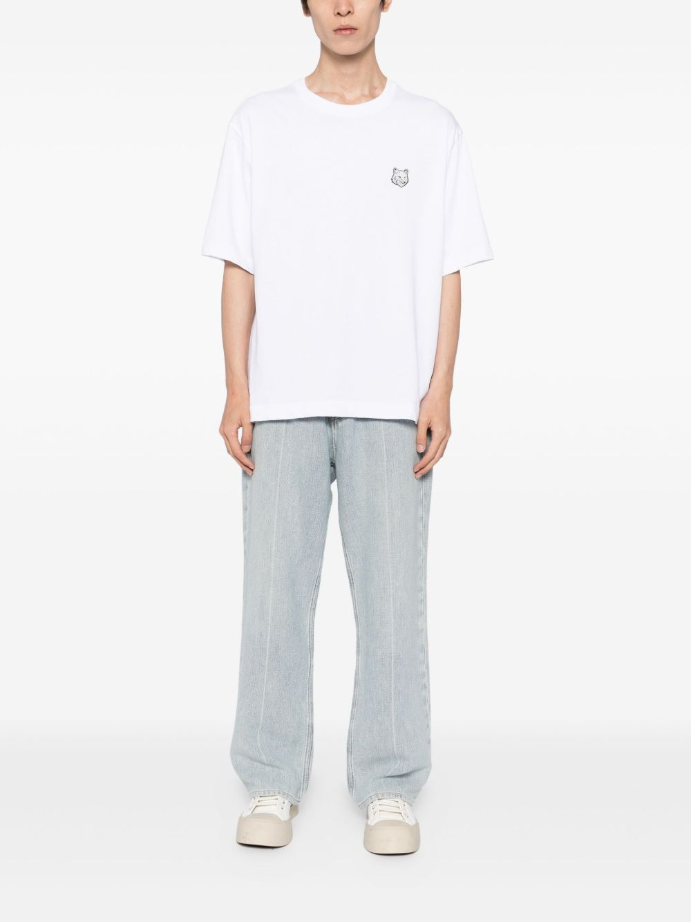 bold fox head patch T-shirt - 2