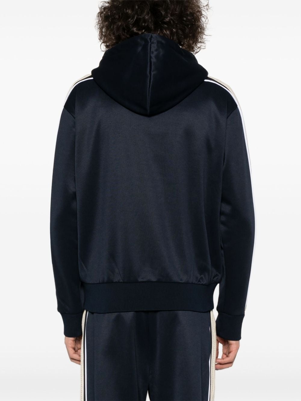 logo-embroidered zip-up hoodie - 4