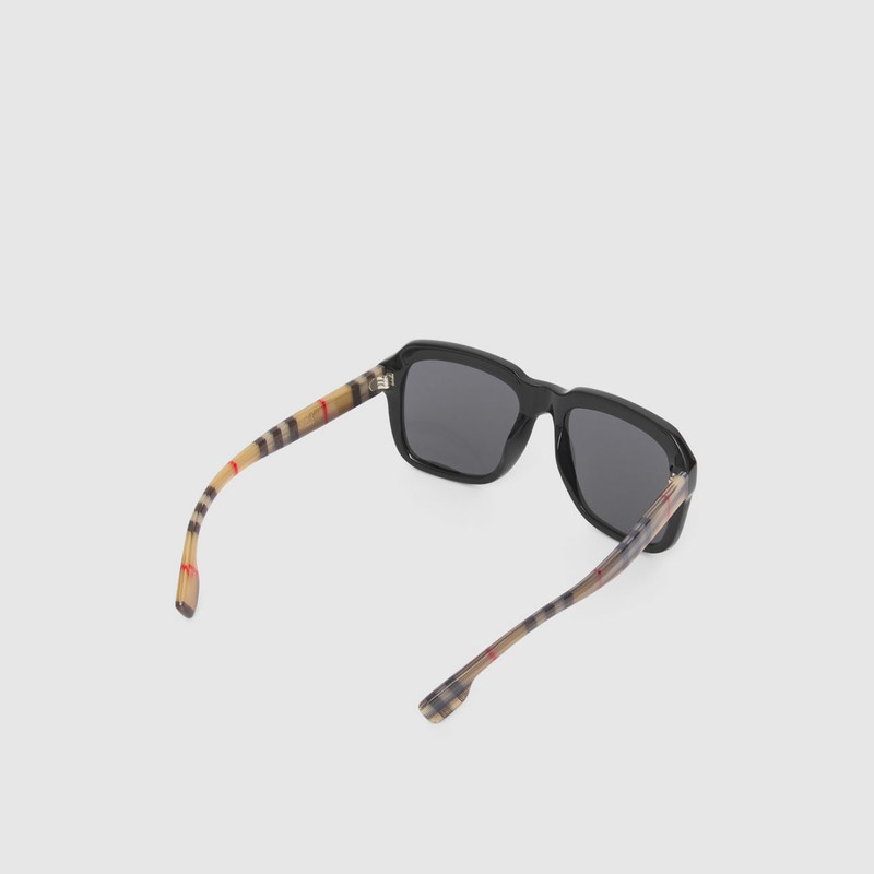 Check Detail Bio-acetate Square Frame Sunglasses 5