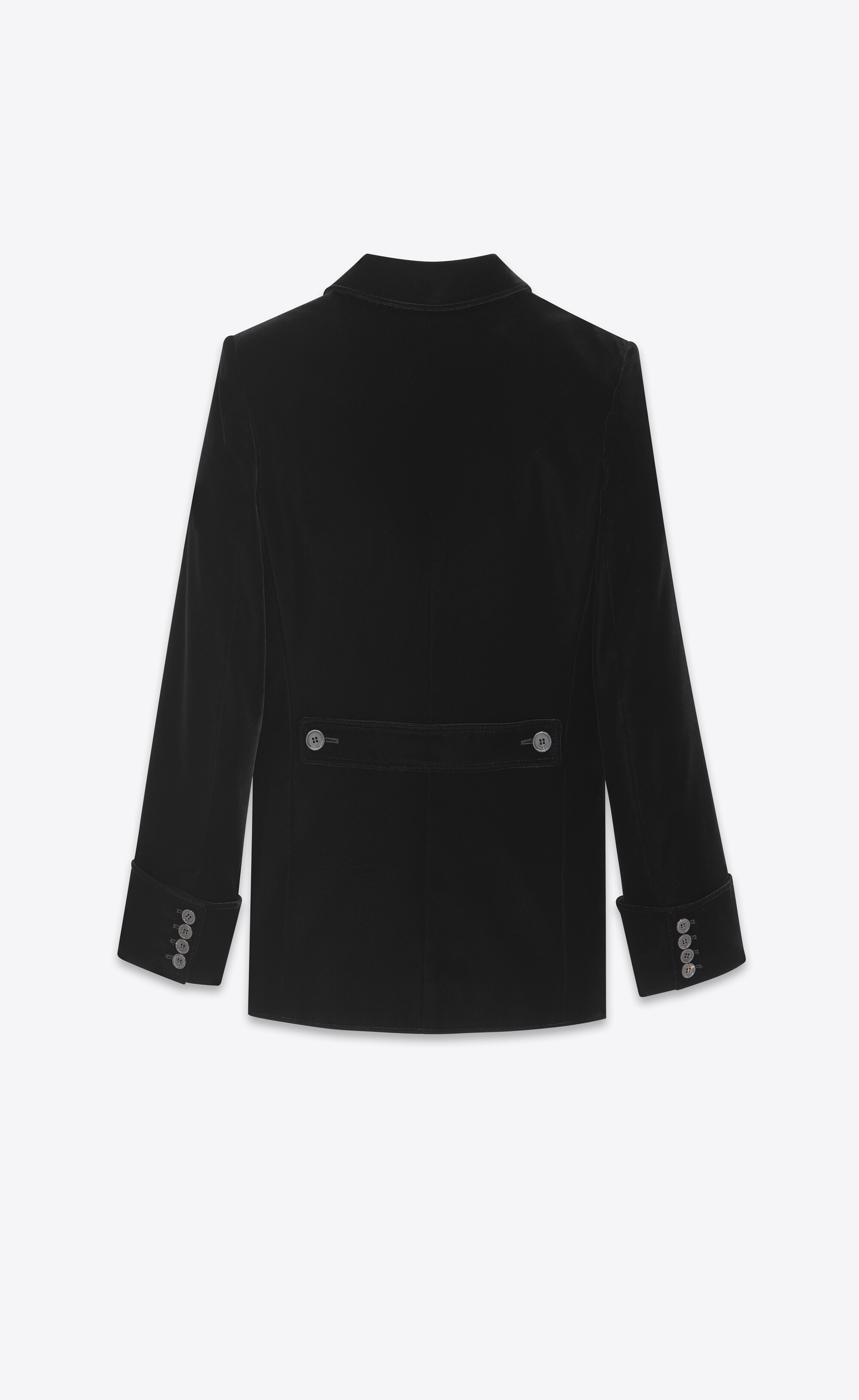 short single-breasted jacket in cupro velvet - 3