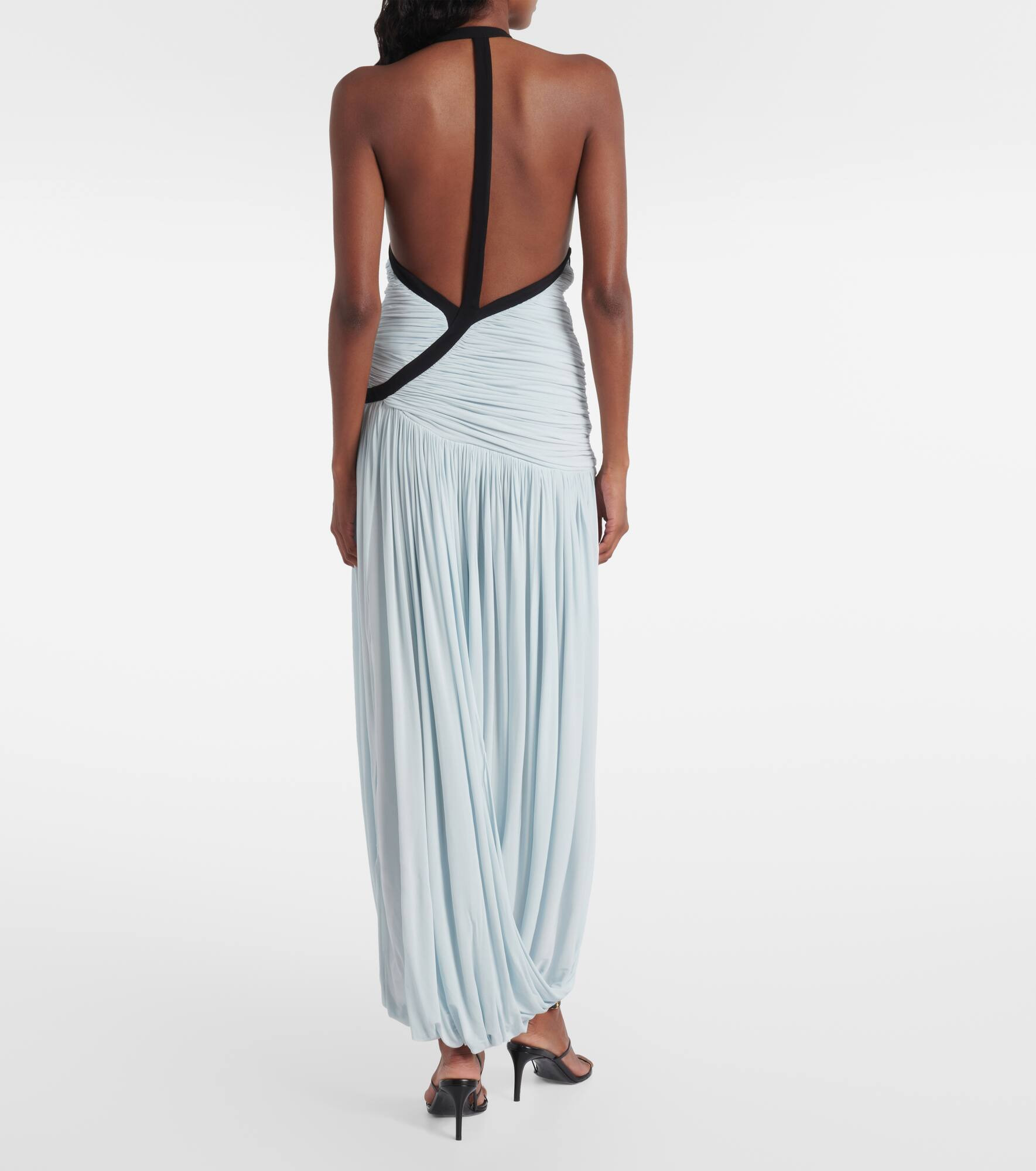 Suspended ruched jersey maxi dress - 3
