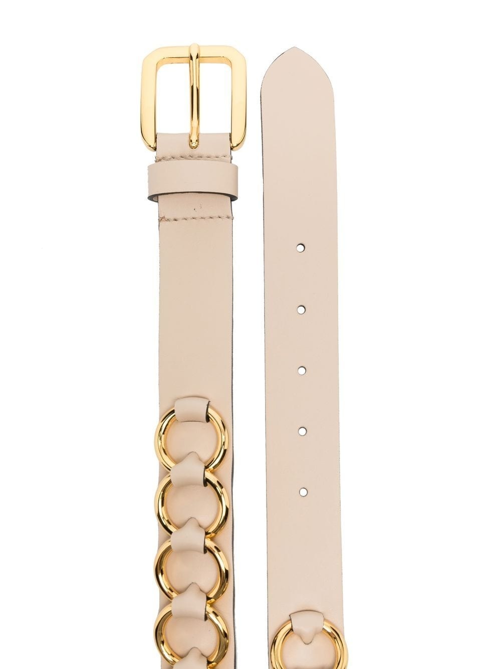 chain-embellished leather belt - 2