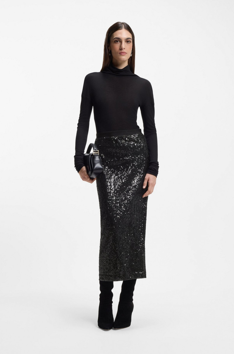 BOSS SEQUIN-EMBELLISHED SKIRT WITH LUSTROUS INSERTS outlook