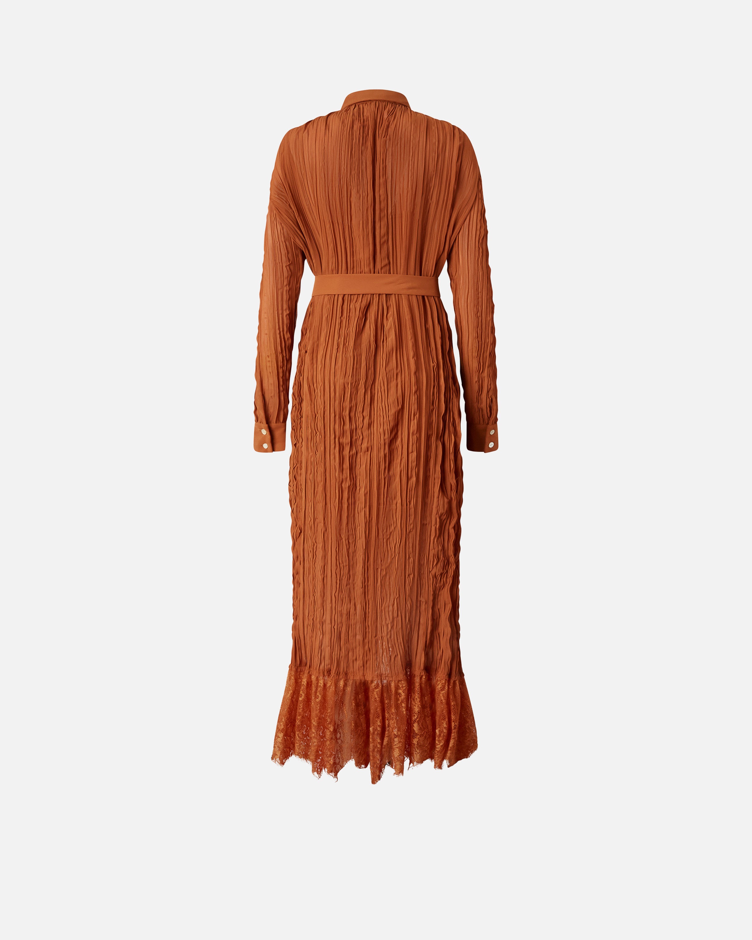 LONG SHIRT DRESS WITH LACE DETAILS - 7