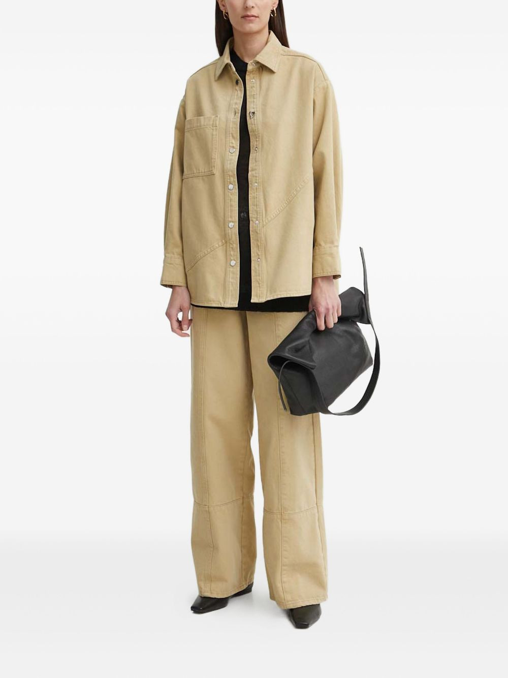 panelled wide-leg jeans - 2