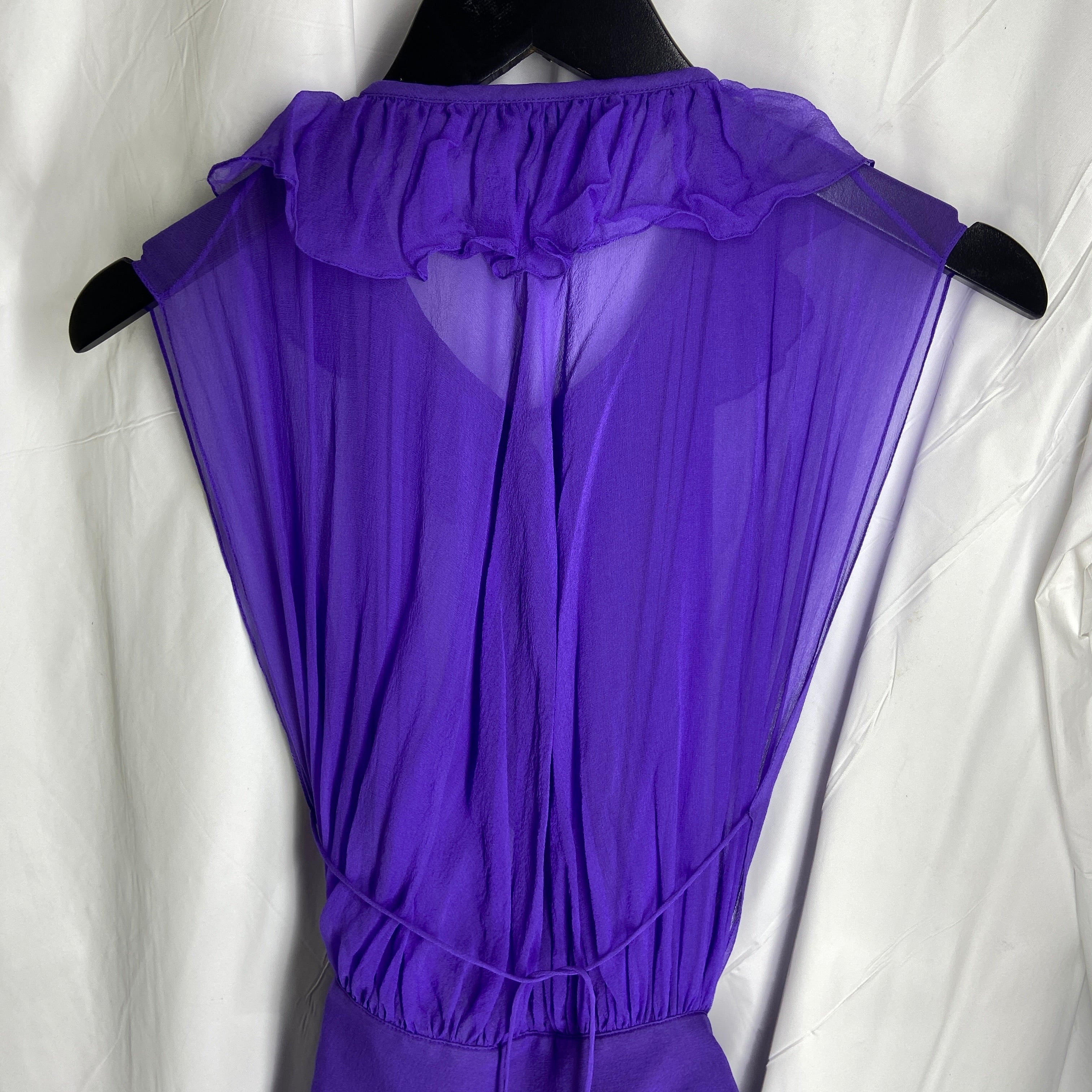 Balenciaga fall 2017 ultra violet belted silk-mousseline dress OS - 16