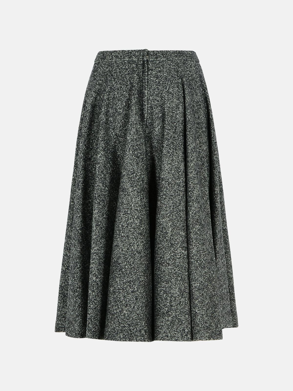TWO-TONE VIRGIN WOOL BLEND SKIRT - 3