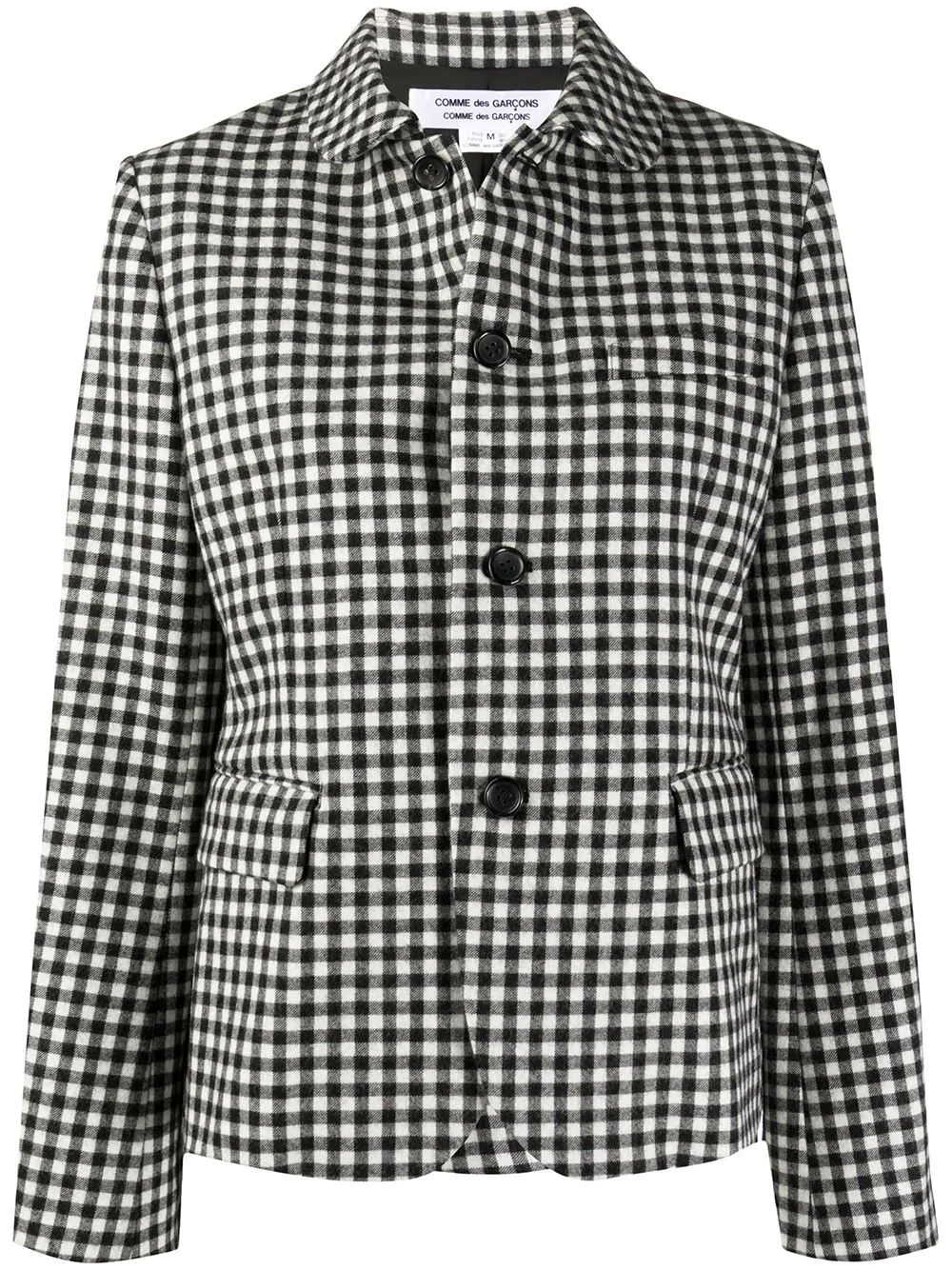 fitted check print jacket - 1