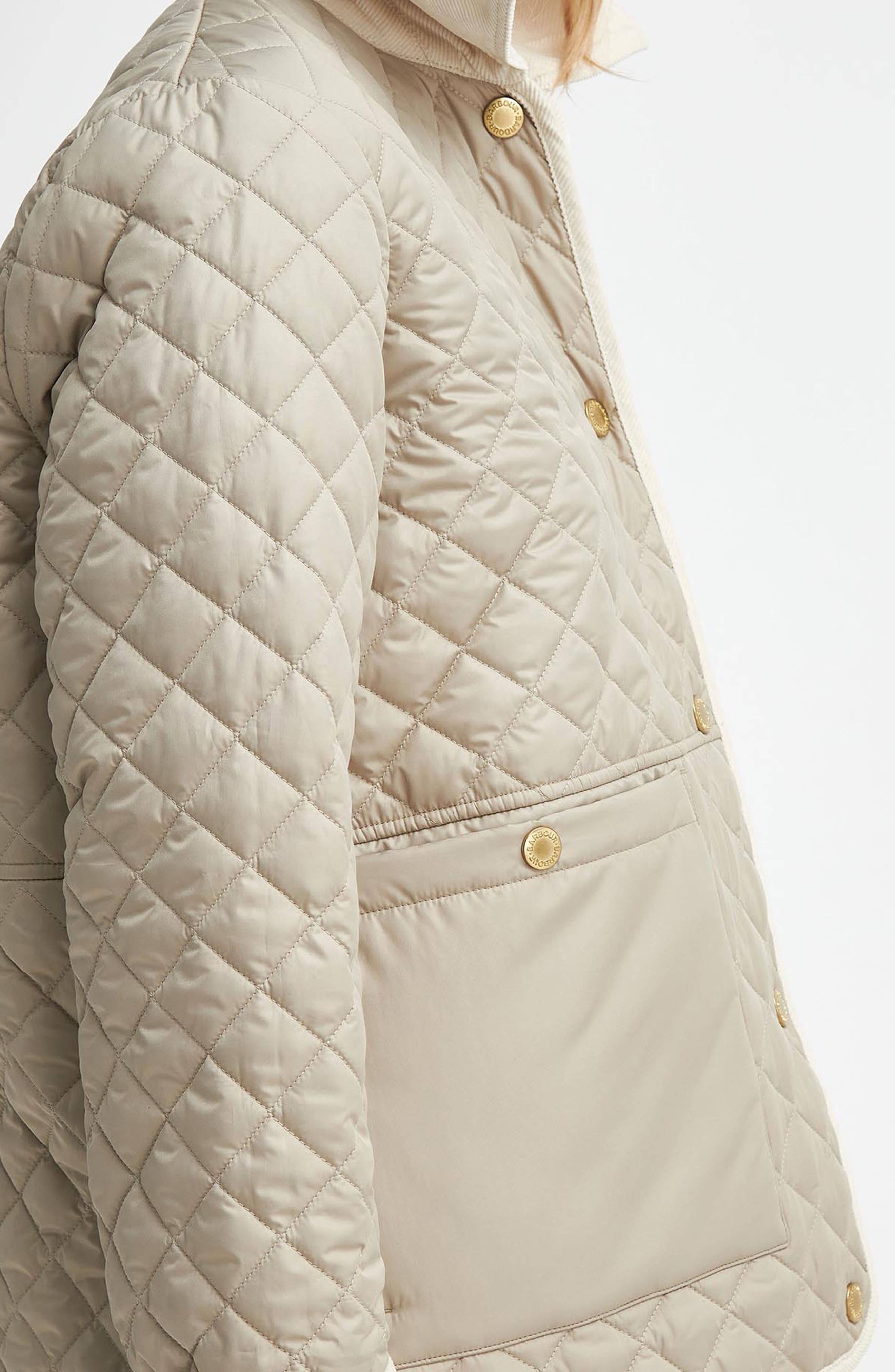 Barbour Fleur Quilted Jacket in Light Sand/Blanc at Nordstrom - 7