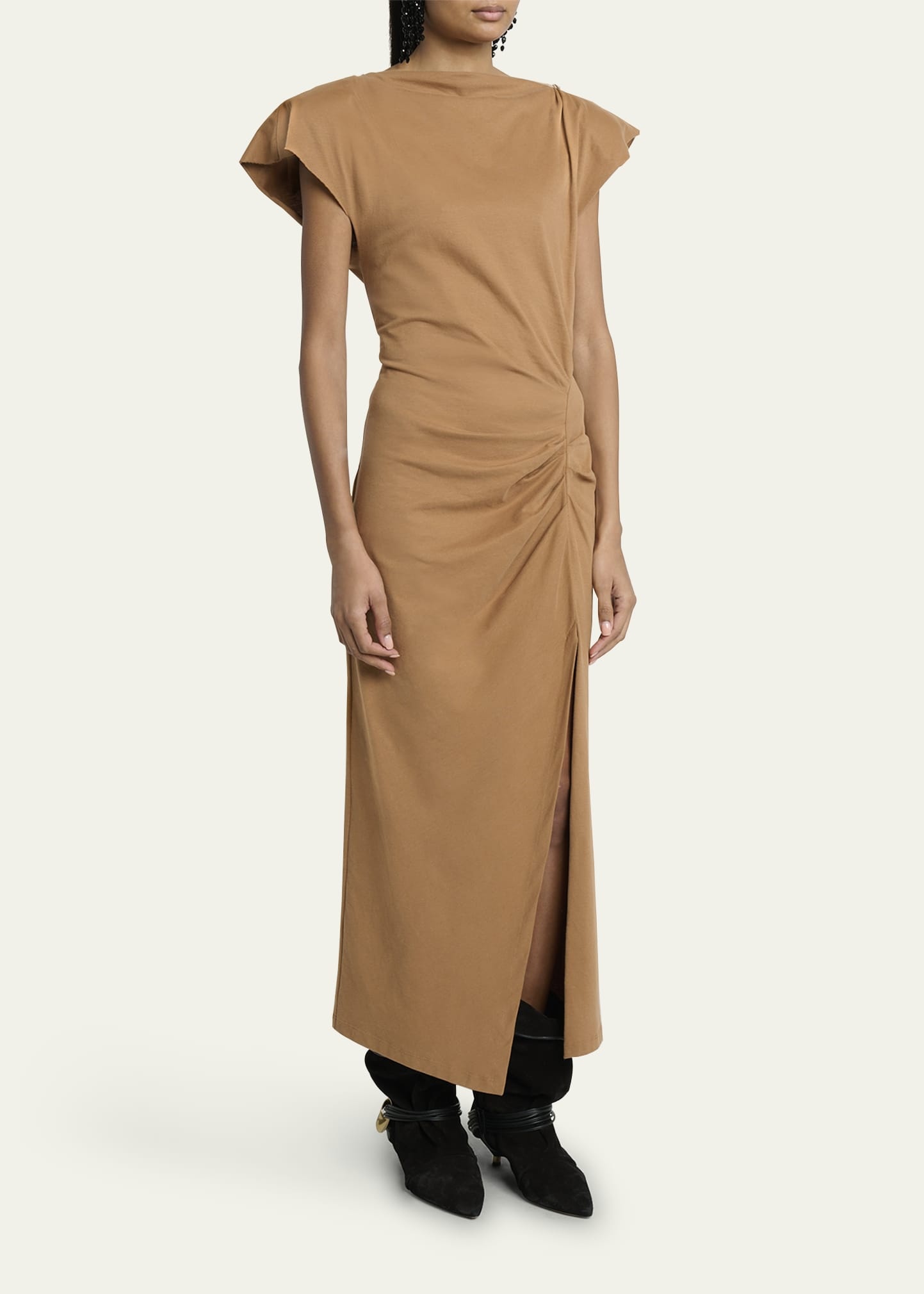 Nadela Ruched Cotton Jersey Dress - 4
