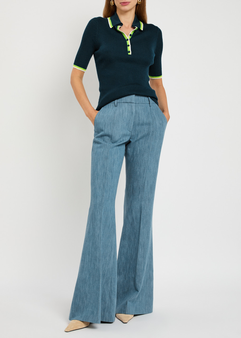 Gabriela Hearst Perro Ribbed Cashmere and Silk-blend Polo Shirt - 4