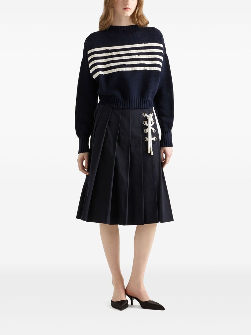 Prada striped cotton sweater outlook