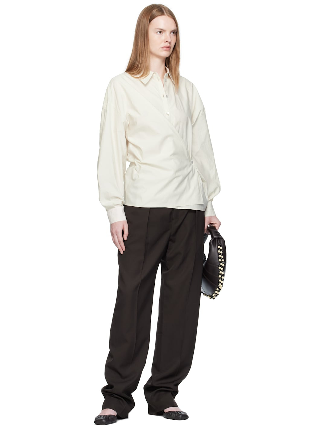 Off-White Straight Collar Twisted Shirt - 4