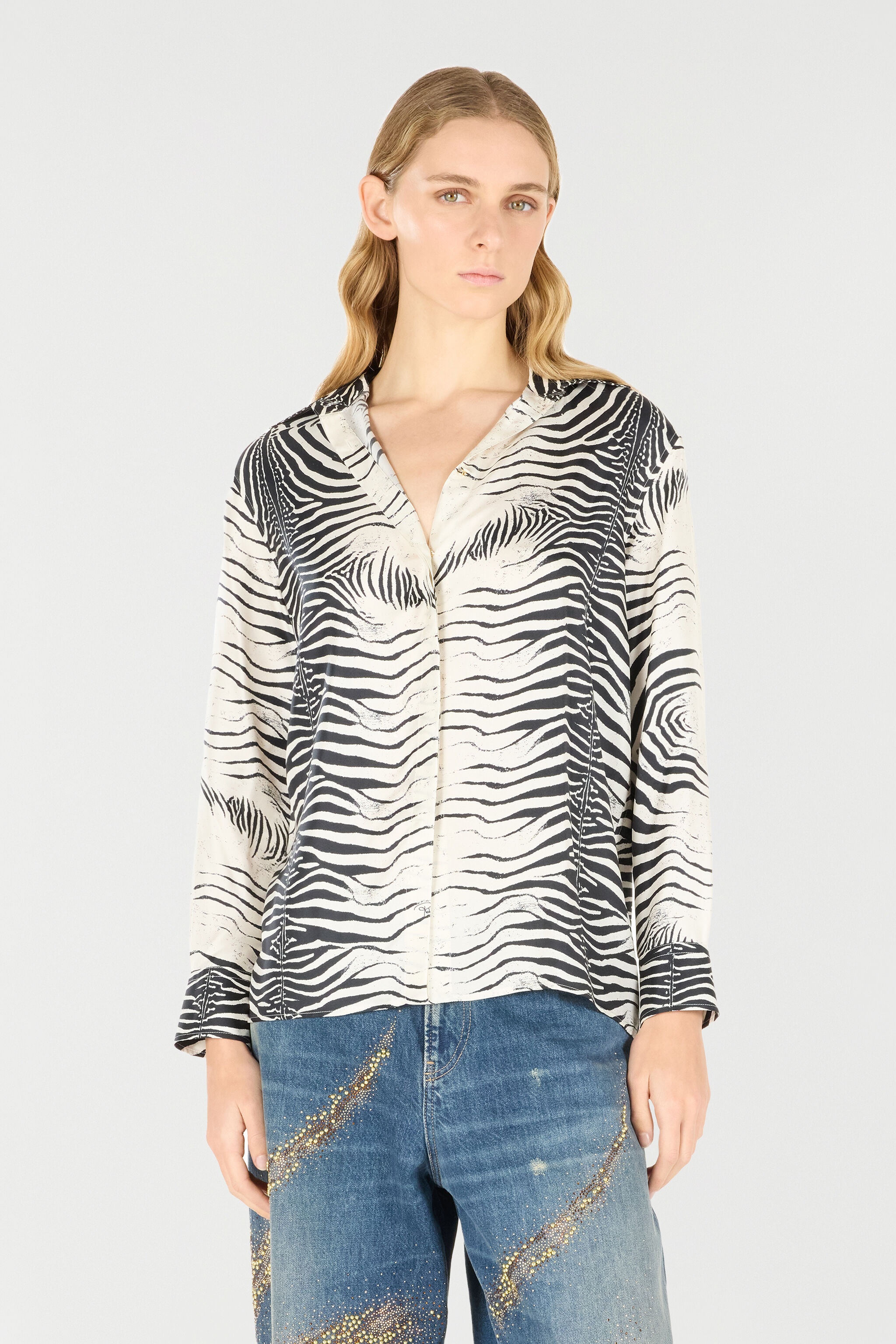 Zebra-Print Silk Shirt - 3