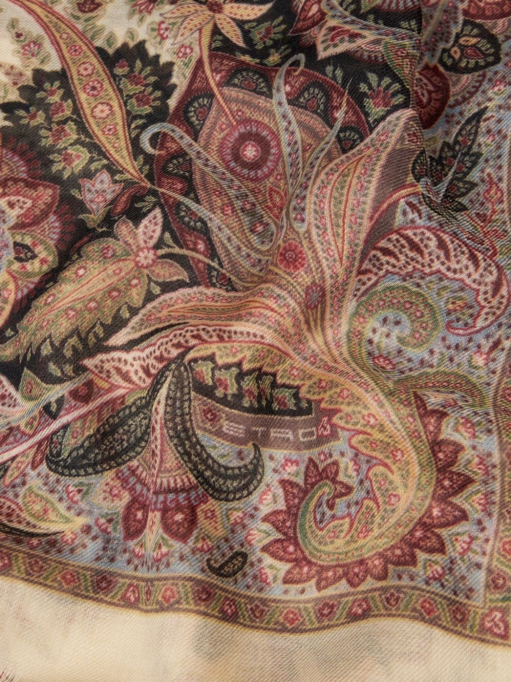 paisley-print cashmere scarf - 2