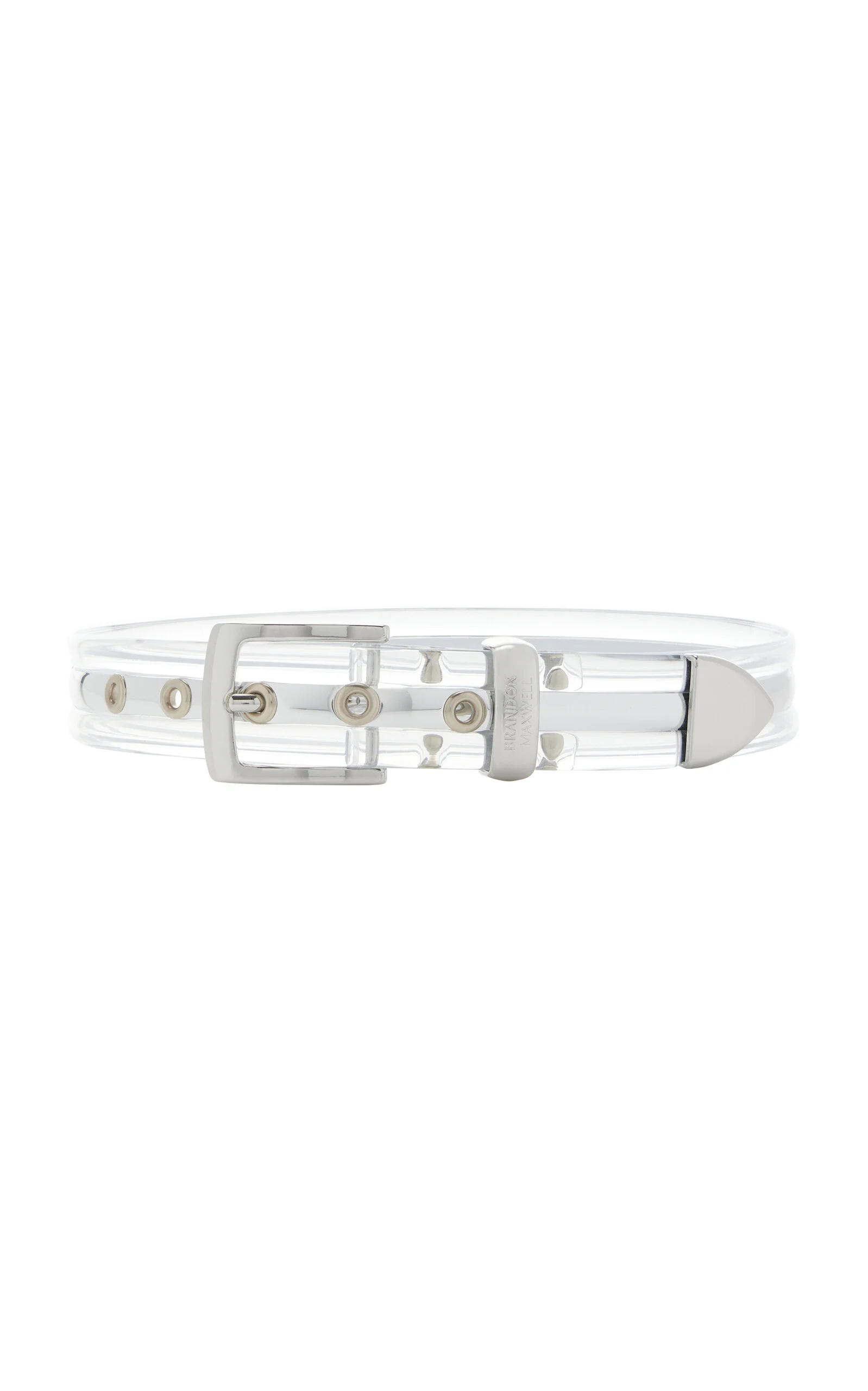 Metal-Detailed PVC Belt silver - 1