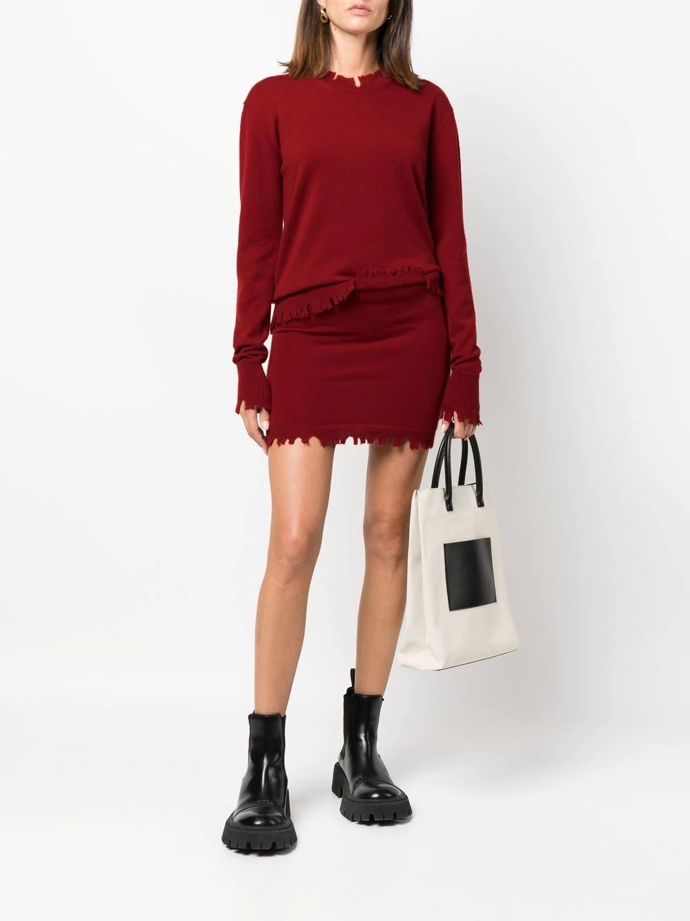 distressed-edge knit jumper - 2