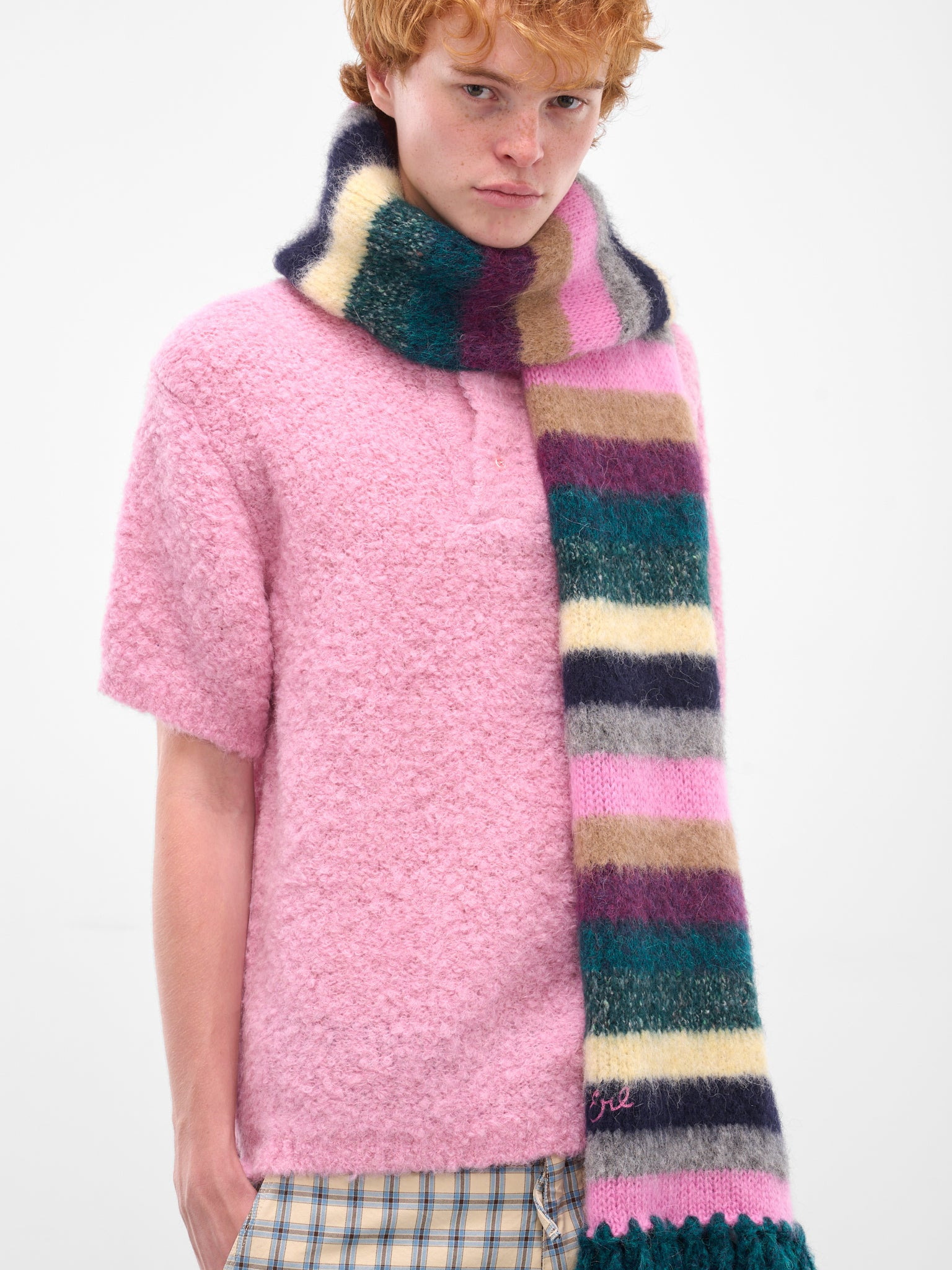 Multi-Color Striped Alpaca Scarf - 5